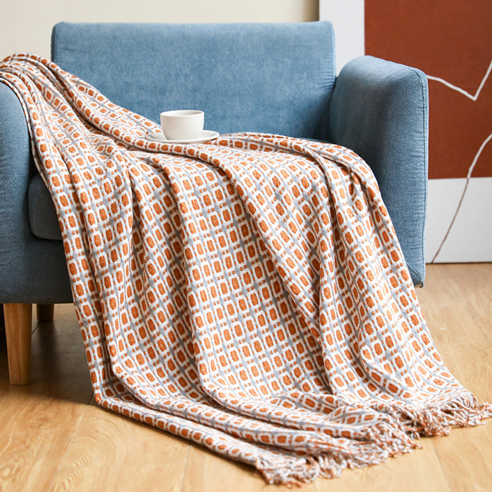 Unisex Houndstooth Pattern Cozy Throw Blanket