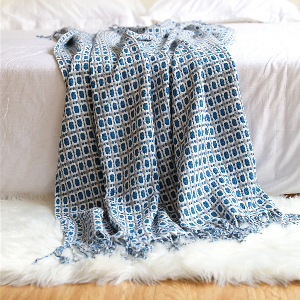 Unisex Houndstooth Pattern Cozy Throw Blanket