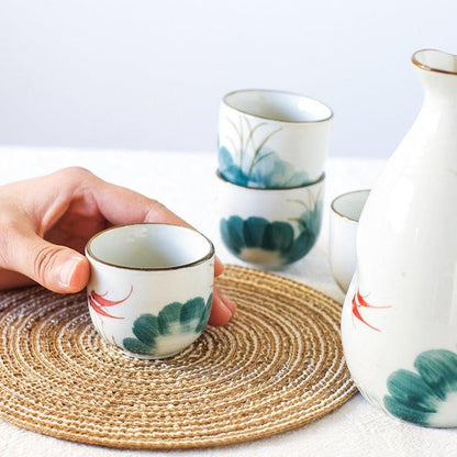 Japanese handmade Goldfish Ceramic Sake Set | Karnz