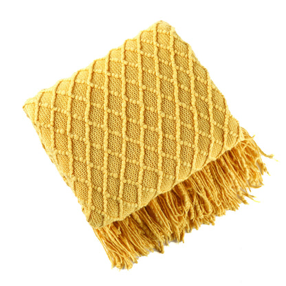 Unisex Decorative Fringe Knit Throw
