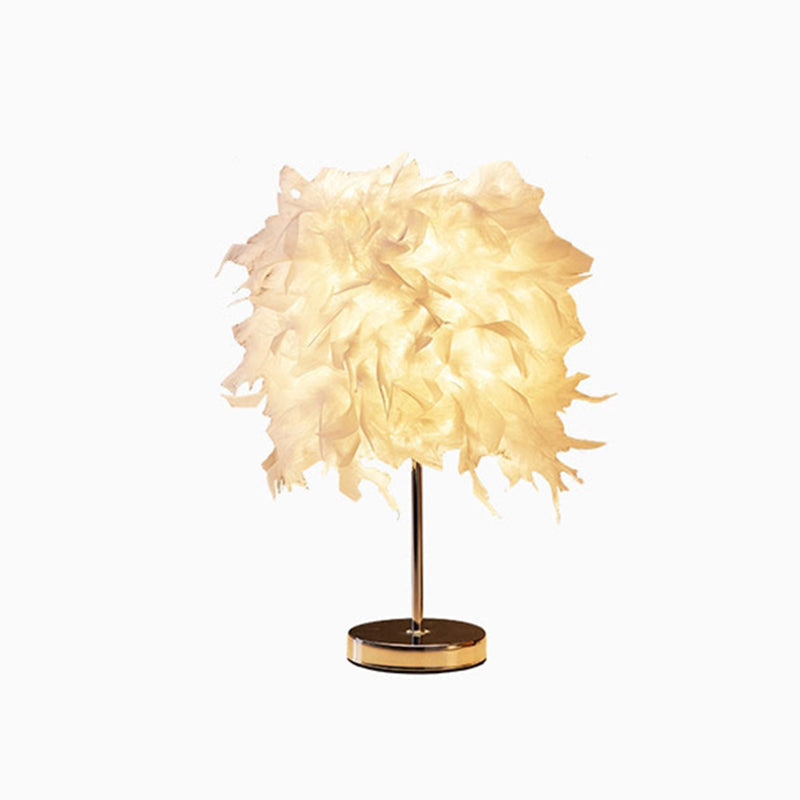 Skanto | White Cylinder Table Lamp Simplicity Single Light Bulb Our Table Lamp