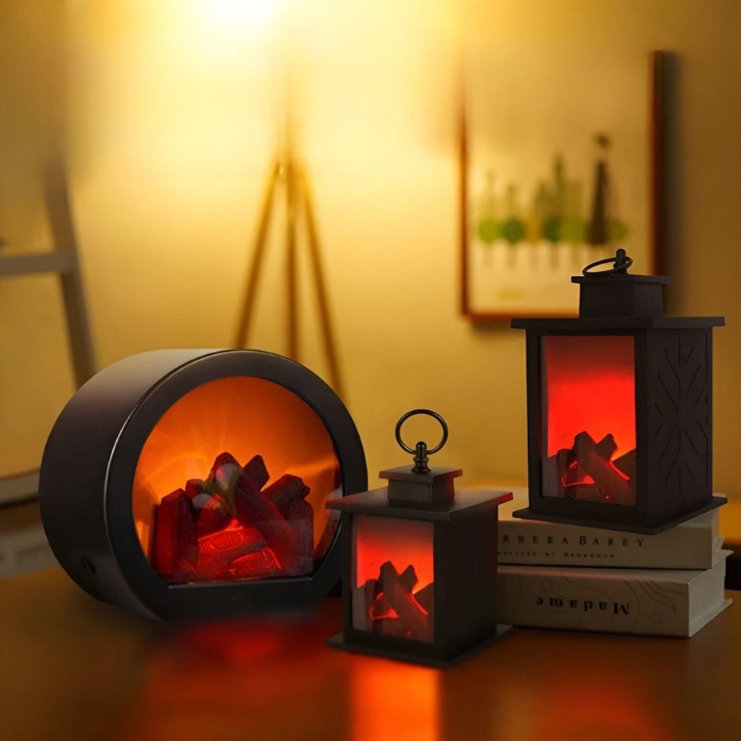 Skanto | RadiantFlame LED Lantern – Realistic Flame Table Lamp for Cozy Atmosphere Lighting