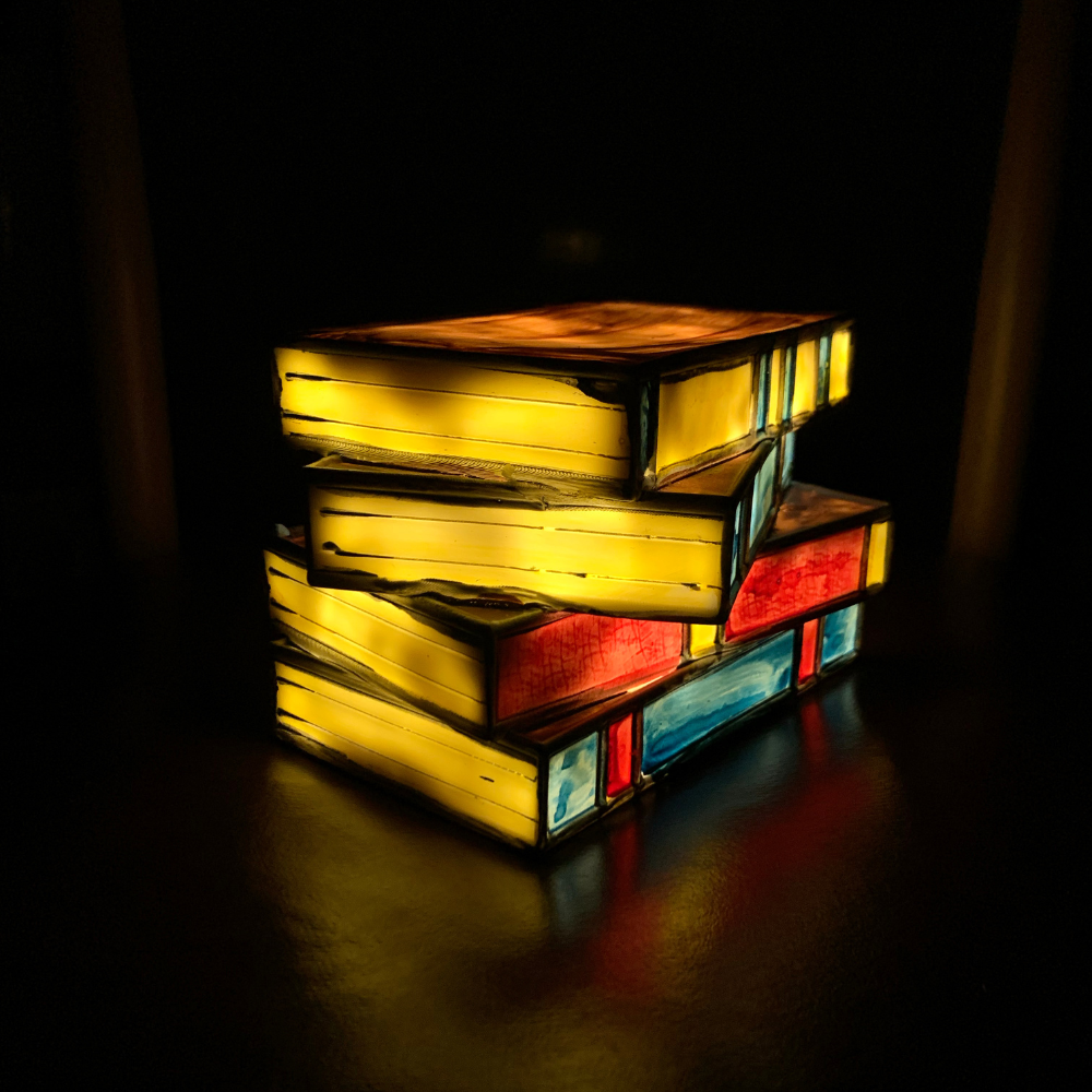 Skanto | LumeNova Stained Glass Lamp | LED Table Light | Mood Light | Decorative Home Lighting