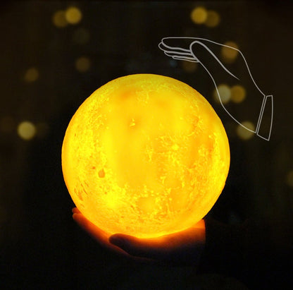 Skanto | Creative Mini Rechargeable 3D Printed Moon 1-Light LED Table Lamp
