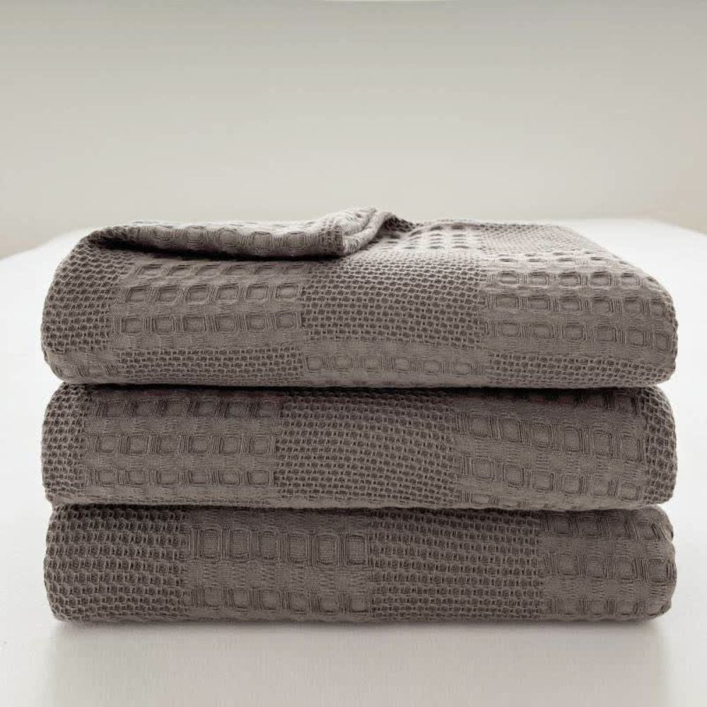 BowLift | Cotura Waffle Blanket | 100% Organic Cotton | Breathable & Elegant | Waffle Structure