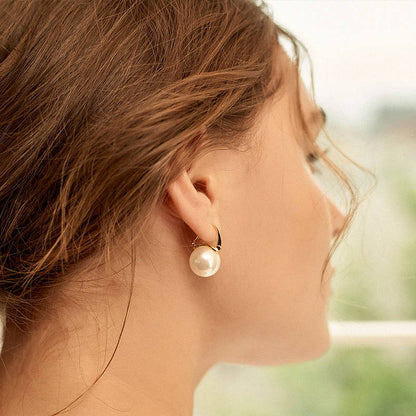 Skanto | Black Pearl Earrings Available in White Champagne Grey Gold and Black Pearl Dangle Earrings