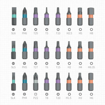 BowLift | 24-in-1 Ratchet Screwdriver Set for Precise Assembly Work