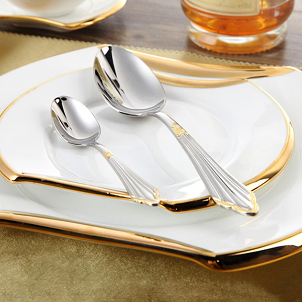 Skanto | 24- or 48-Piece Stainless Steel Cutlery Set with Gold Finish – GlowCut