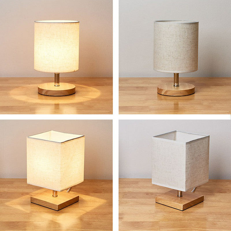 Skanto | LinenWood Minimalist Table Lamp – Natural Wood Base & Linen Shade for Warm, Modern Lighting