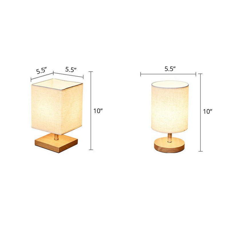 Wood & Linen Table Lamp – Minimalist Design