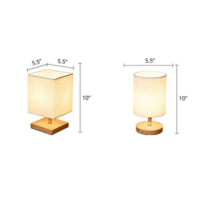 Wood & Linen Table Lamp – Minimalist Design