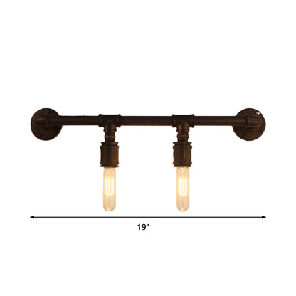 Iron Black Wall Light Straight Pipe 2/4/6 Bulbs Industrial Wall Sconce Light for Living Room | Kalsten