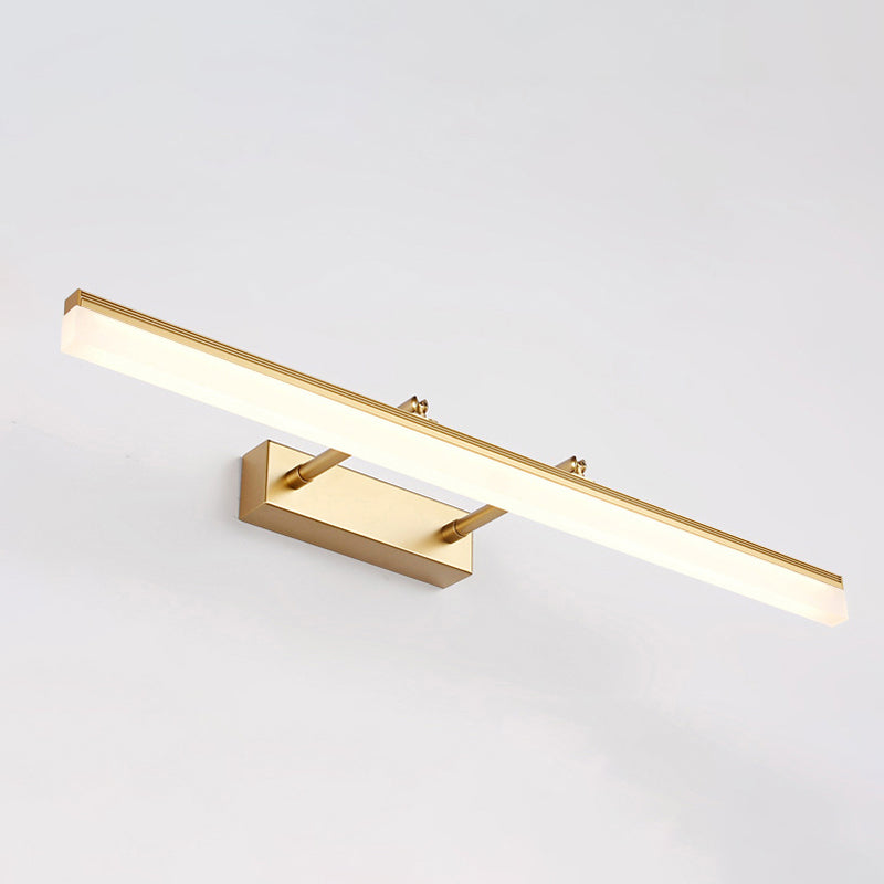16"/19.5" W Modern Style Acrylic LED Right Wall Sconce for Bathroom Vanity in Gold, Warm/White Light | Karnz