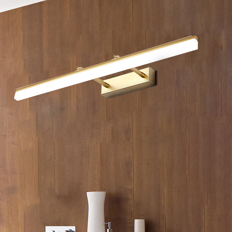 16"/19.5" W Modern Style Acrylic LED Right Wall Sconce for Bathroom Vanity in Gold, Warm/White Light | Karnz