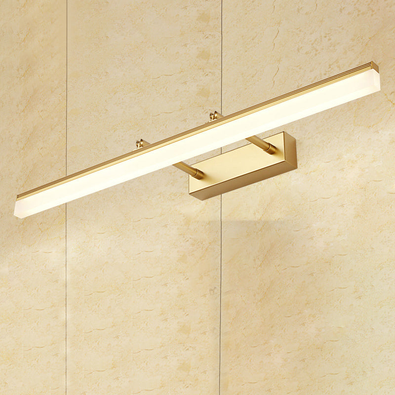 16"/19.5" W Modern Style Acrylic LED Right Wall Sconce for Bathroom Vanity in Gold, Warm/White Light | Karnz