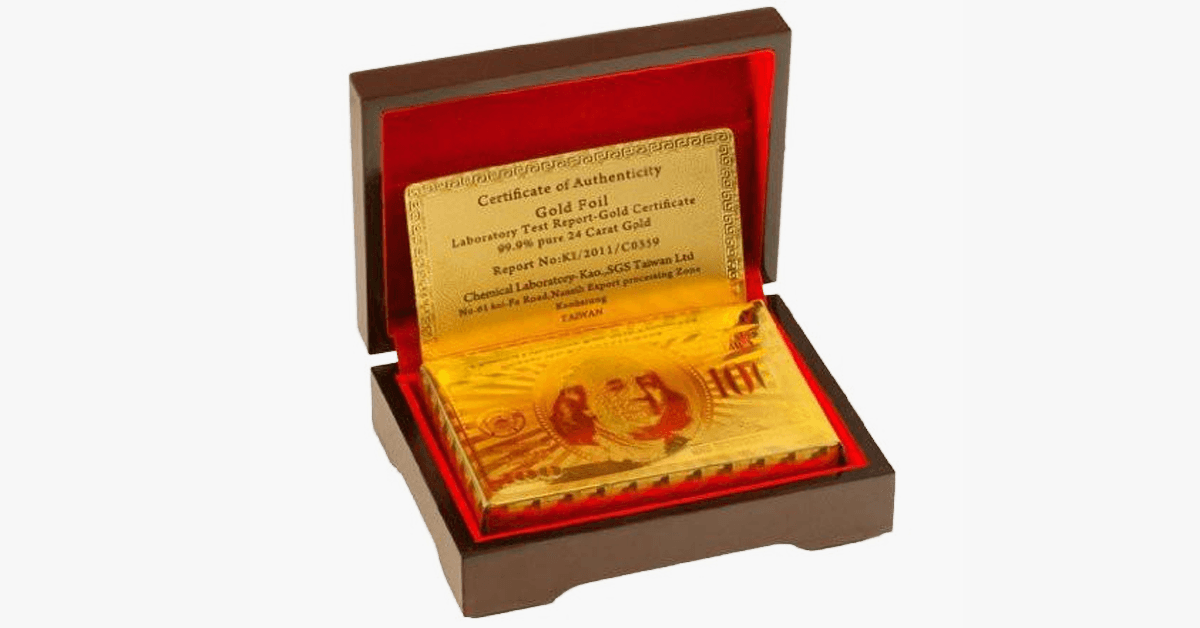 24-karat gold-plated playing cards with optional case