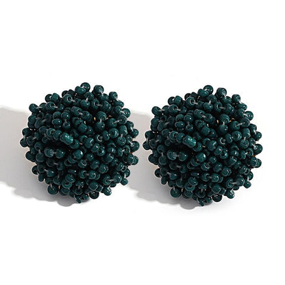 Skanto | Handmade Multicolor Pearl Pompom Stud Earrings