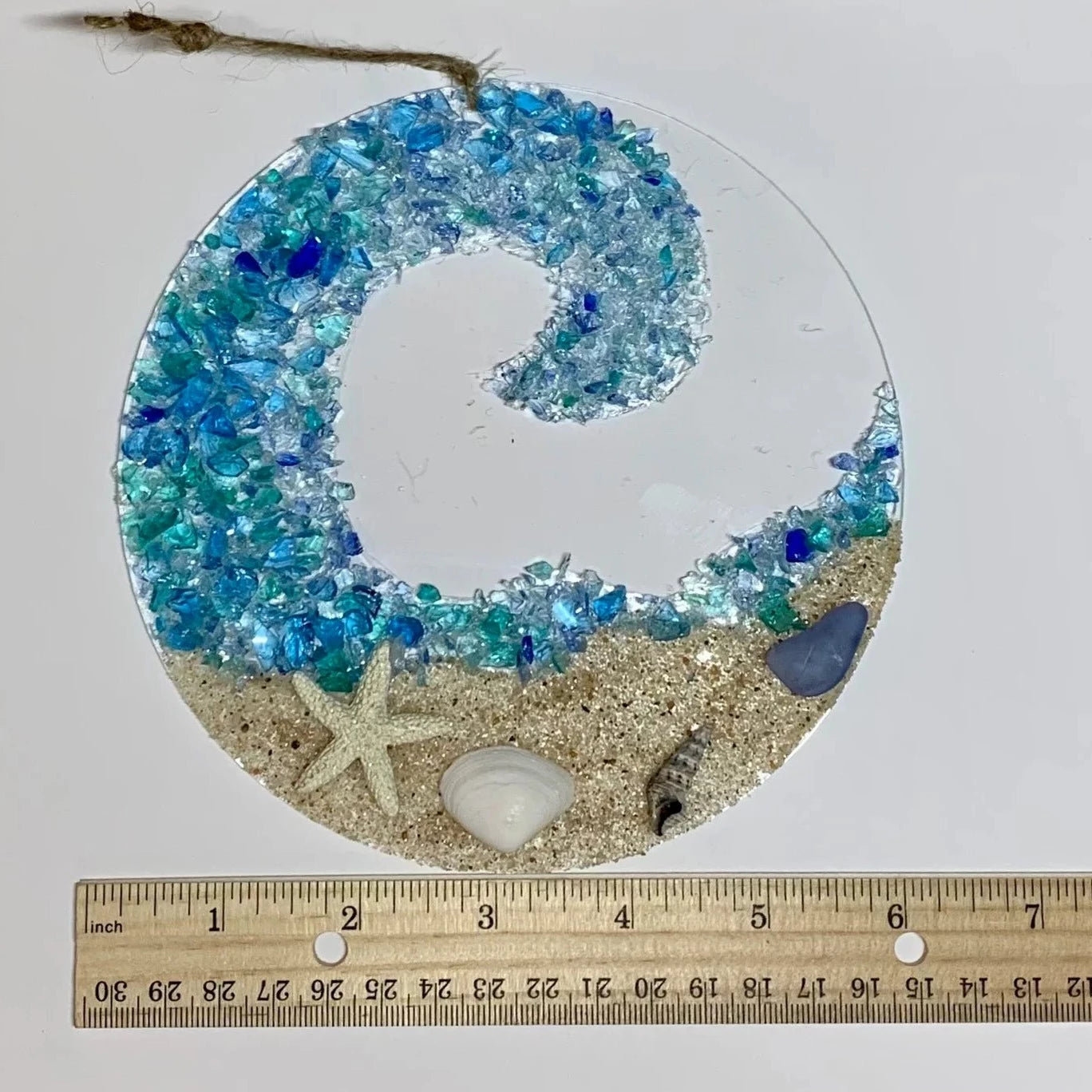 Skanto | Ocean Glass Sun Catcher - Ocean Breaking Wave Beach Ornament
