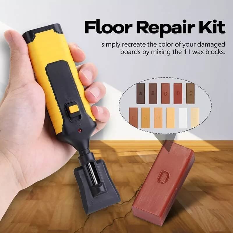 BowLift | Wood Surface Repair Kit | 11 Wax Blocks & Heat Pen | Furniture, Floors & Cabinets