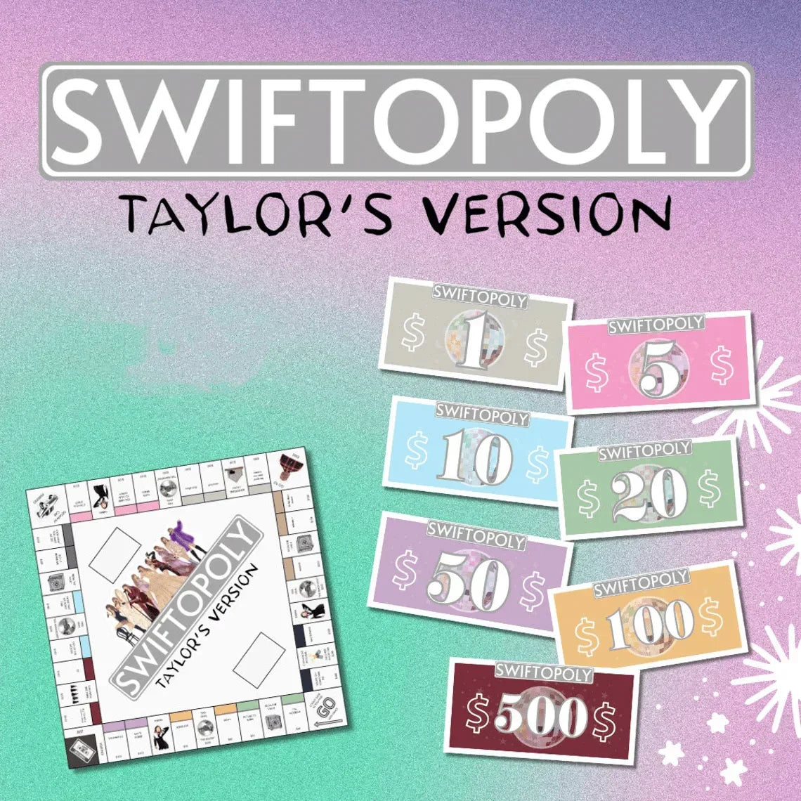 BowLift | SWIFTOPOLY - TS 'Swiftie' Monopoly Board Game