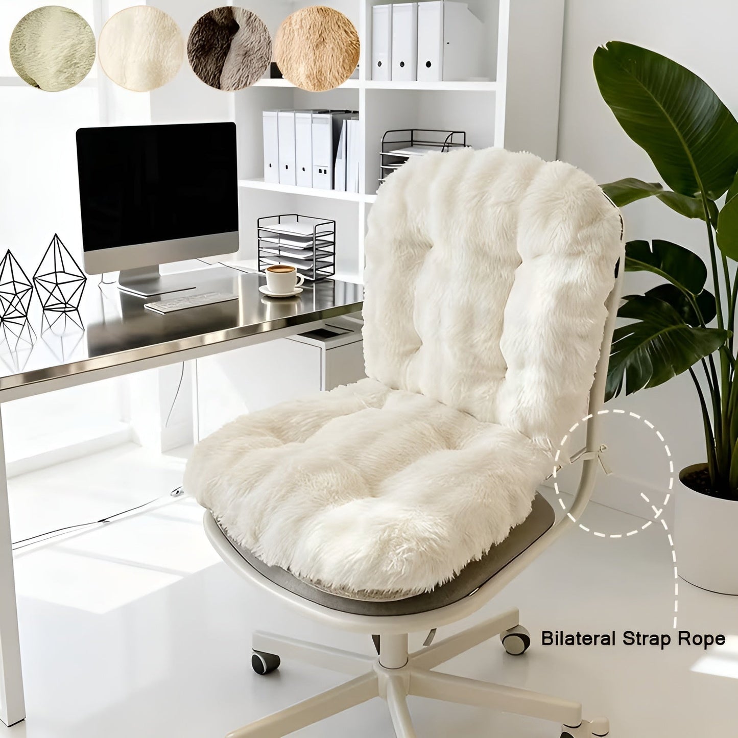 Soft faux fur seat cushion – extra thick and cozy | Perfect for armchairs and sofas
