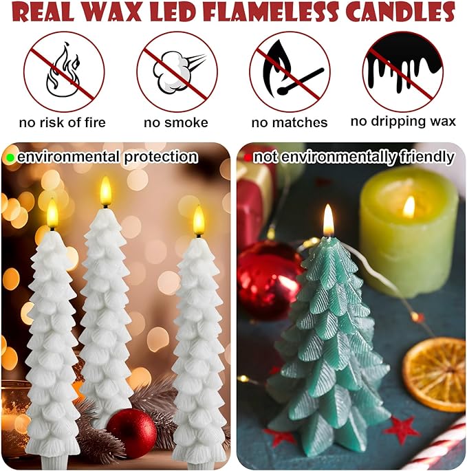 Skanto | Flameless LED Candles with Remote Control – Realistic 3D Flame Model LumaGlow
