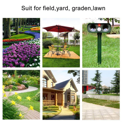 Solar Power Ultrasonic Animal Pest Repeller Infrared Sensor Waterproof Animal Deterrent Bowlift