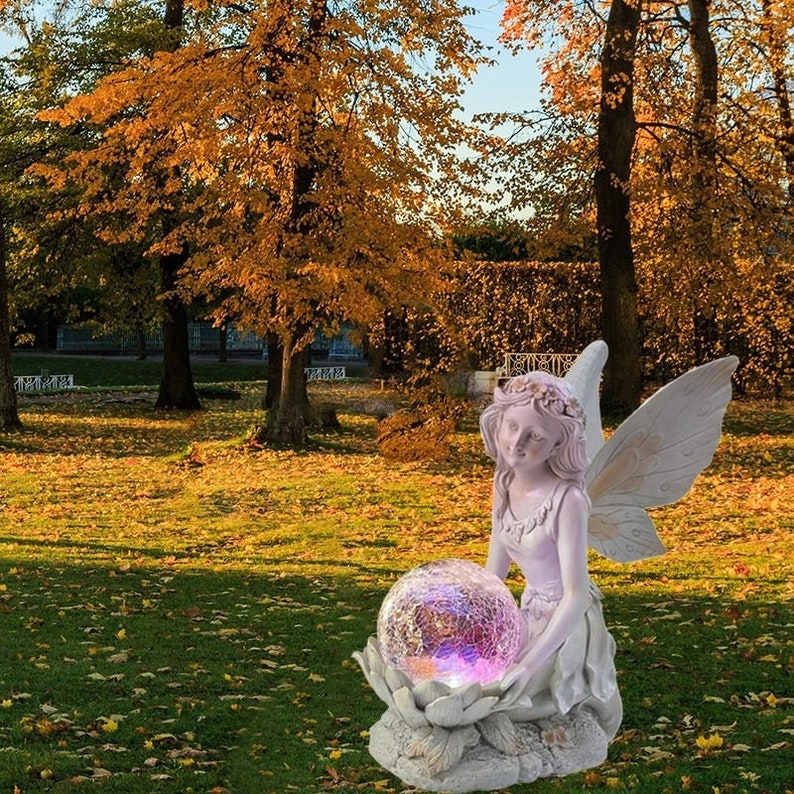 BowLift | Home garden solar energy decoration Fairy Statue