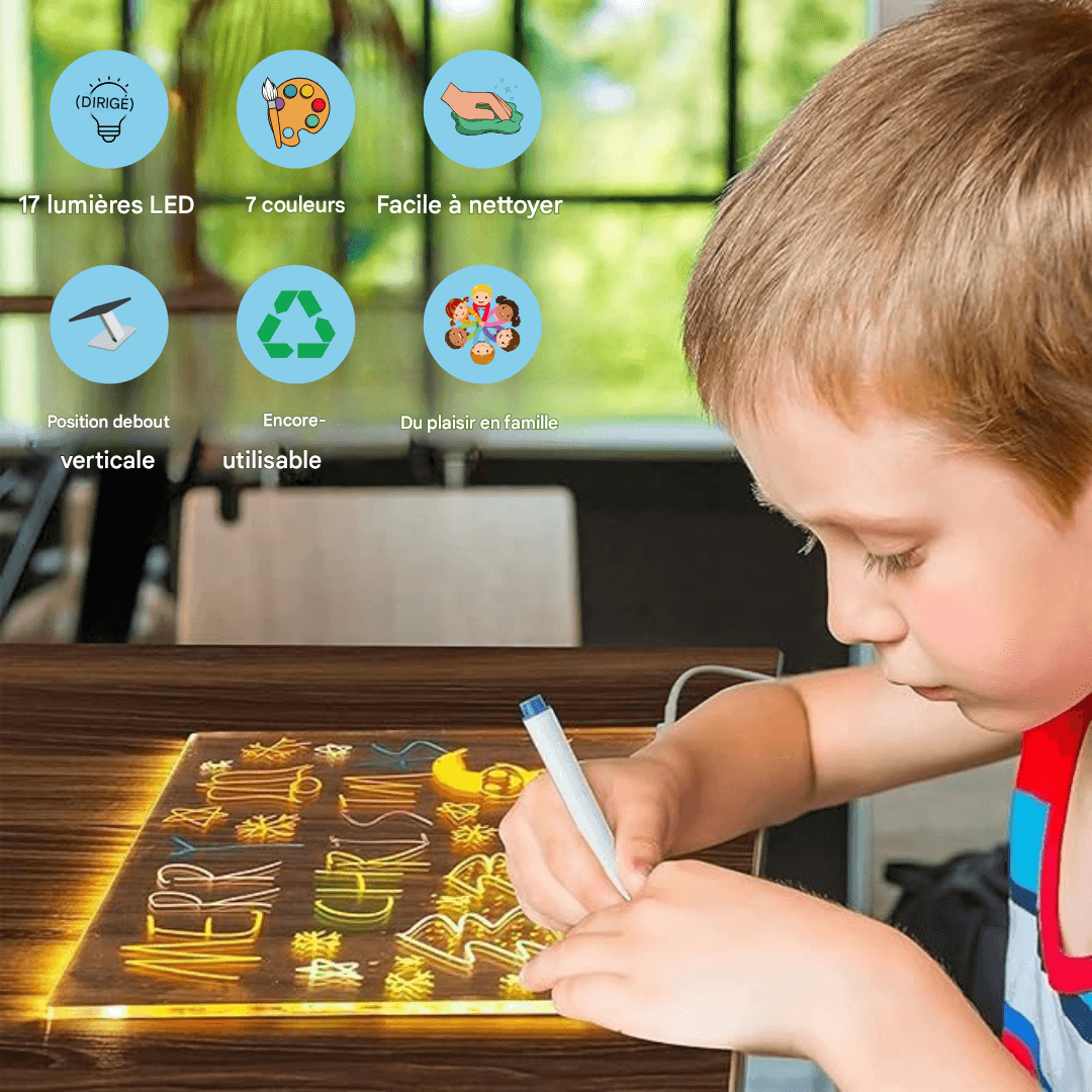 Skanto | Kiddli LED Drawing Board – Reusable Light-Up Writing Tablet