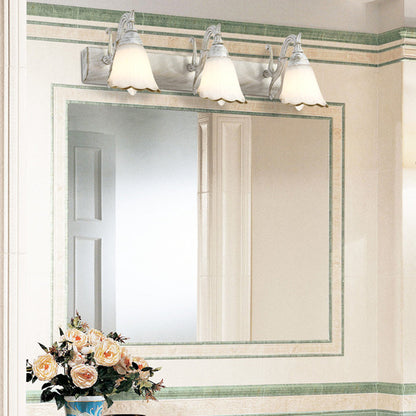 Kalsten | Flower Bath Wall Light Classic Opal Glass 2/3/4 Lights Bronze/White Make-Up Lighting