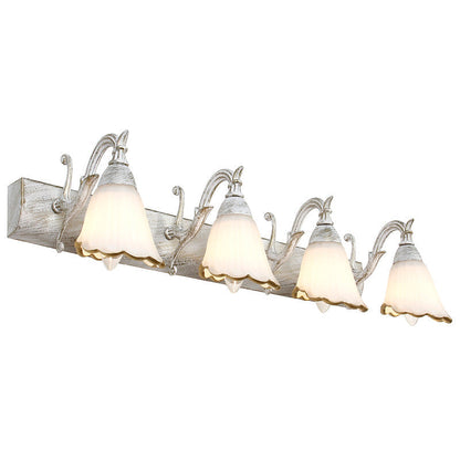 Kalsten | Flower Bath Wall Light Classic Opal Glass 2/3/4 Lights Bronze/White Make-Up Lighting