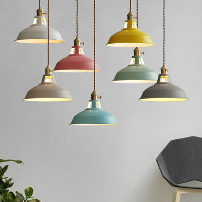 BowLift | Industrial Retro Pendant Lamp Metal 1-Light | Vintage Pendant Lamp For Restaurant & Dining Room | E27 LED compatible