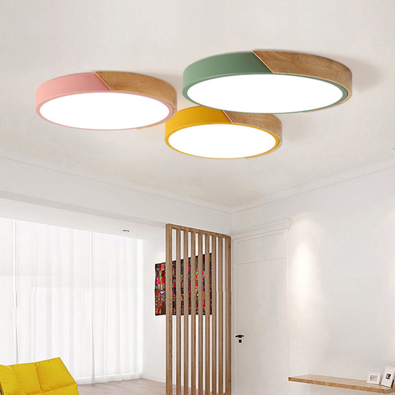 Modern LED Ceiling Lamp for Bedroom - Energy-saving Acrylic and Metal Flush Mount Fixture, Various Colors | Karnz