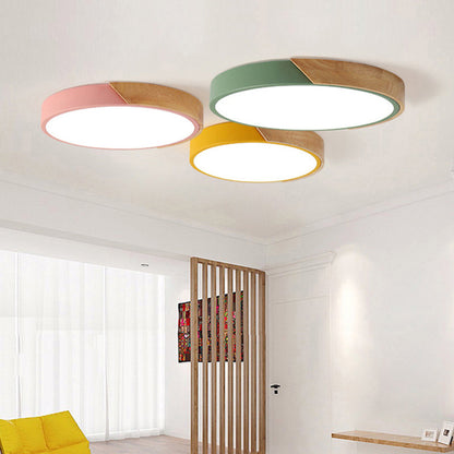 Modern LED Ceiling Lamp for Bedroom - Energy-saving Acrylic and Metal Flush Mount Fixture, Various Colors | Karnz