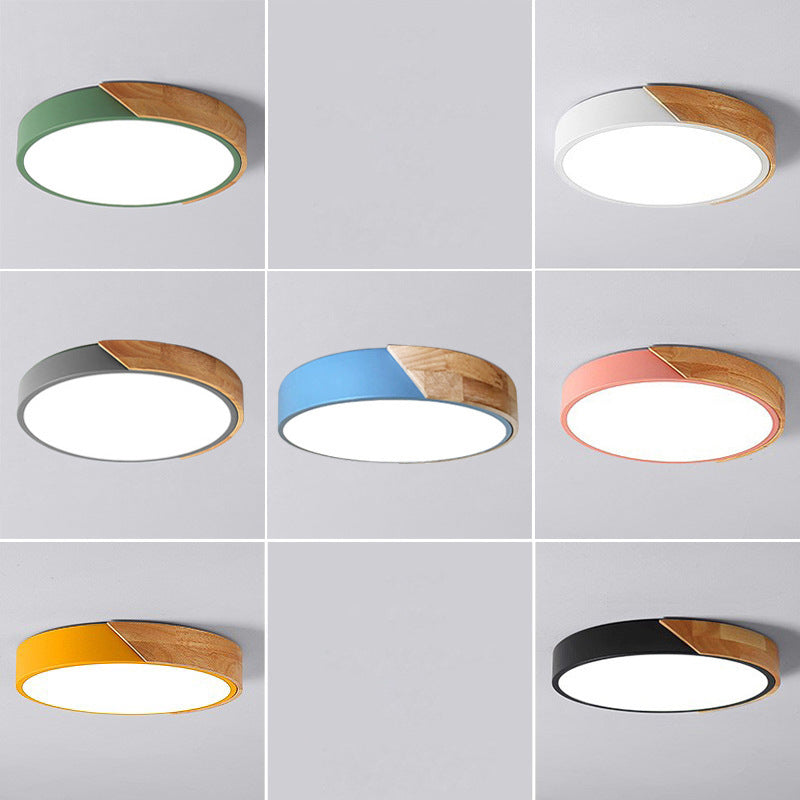 Modern LED Ceiling Lamp for Bedroom - Energy-saving Acrylic and Metal Flush Mount Fixture, Various Colors | Karnz
