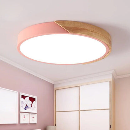 Modern LED Ceiling Lamp for Bedroom - Energy-saving Acrylic and Metal Flush Mount Fixture, Various Colors | Karnz