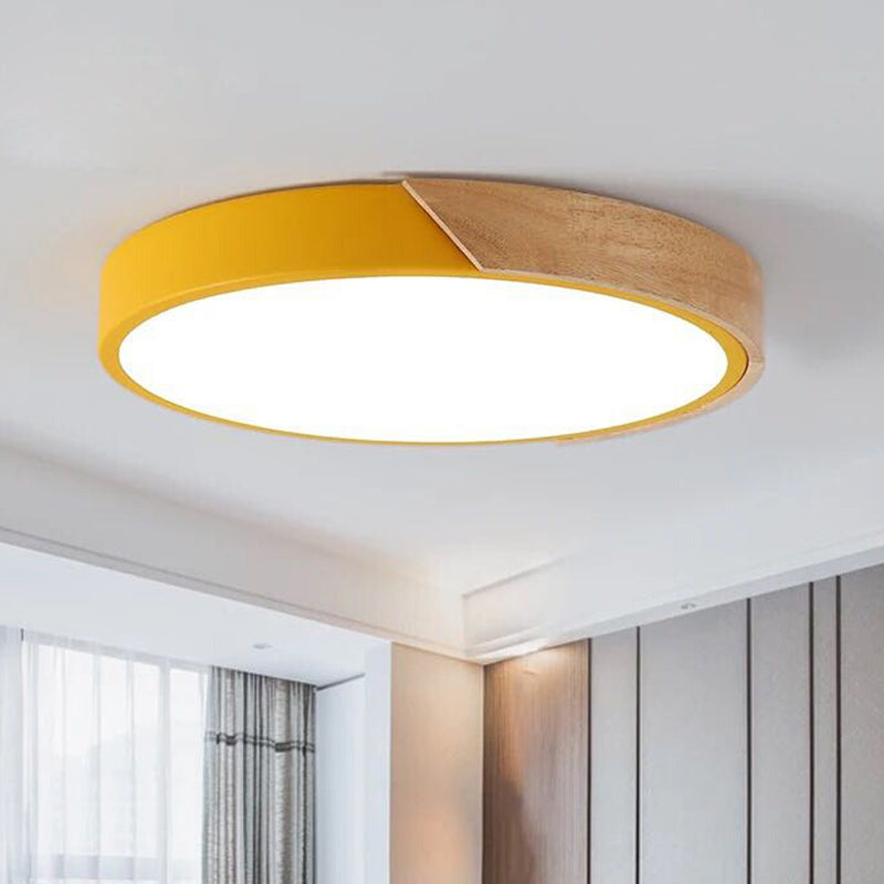 Modern LED Ceiling Lamp for Bedroom - Energy-saving Acrylic and Metal Flush Mount Fixture, Various Colors | Karnz