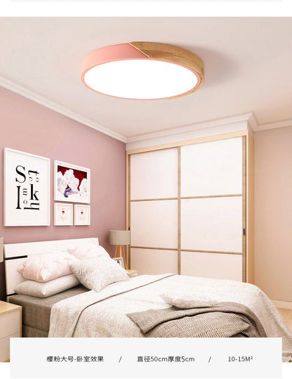 Modern LED Ceiling Lamp for Bedroom - Energy-saving Acrylic and Metal Flush Mount Fixture, Various Colors | Karnz