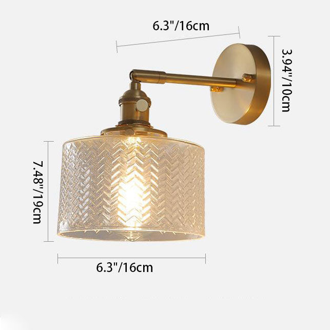 Skanto | Nordic Minimalist Creative Brass Cylinder 1-Light Wall Lamp