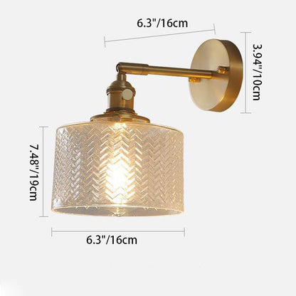 Skanto | Nordic Minimalist Creative Brass Cylinder 1-Light Wall Lamp