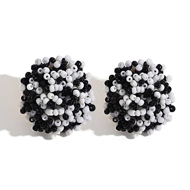 Skanto | Handmade Multicolor Pearl Pompom Stud Earrings