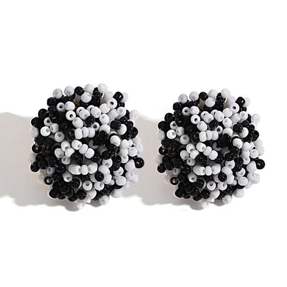 Skanto | Handmade Multicolor Pearl Pompom Stud Earrings