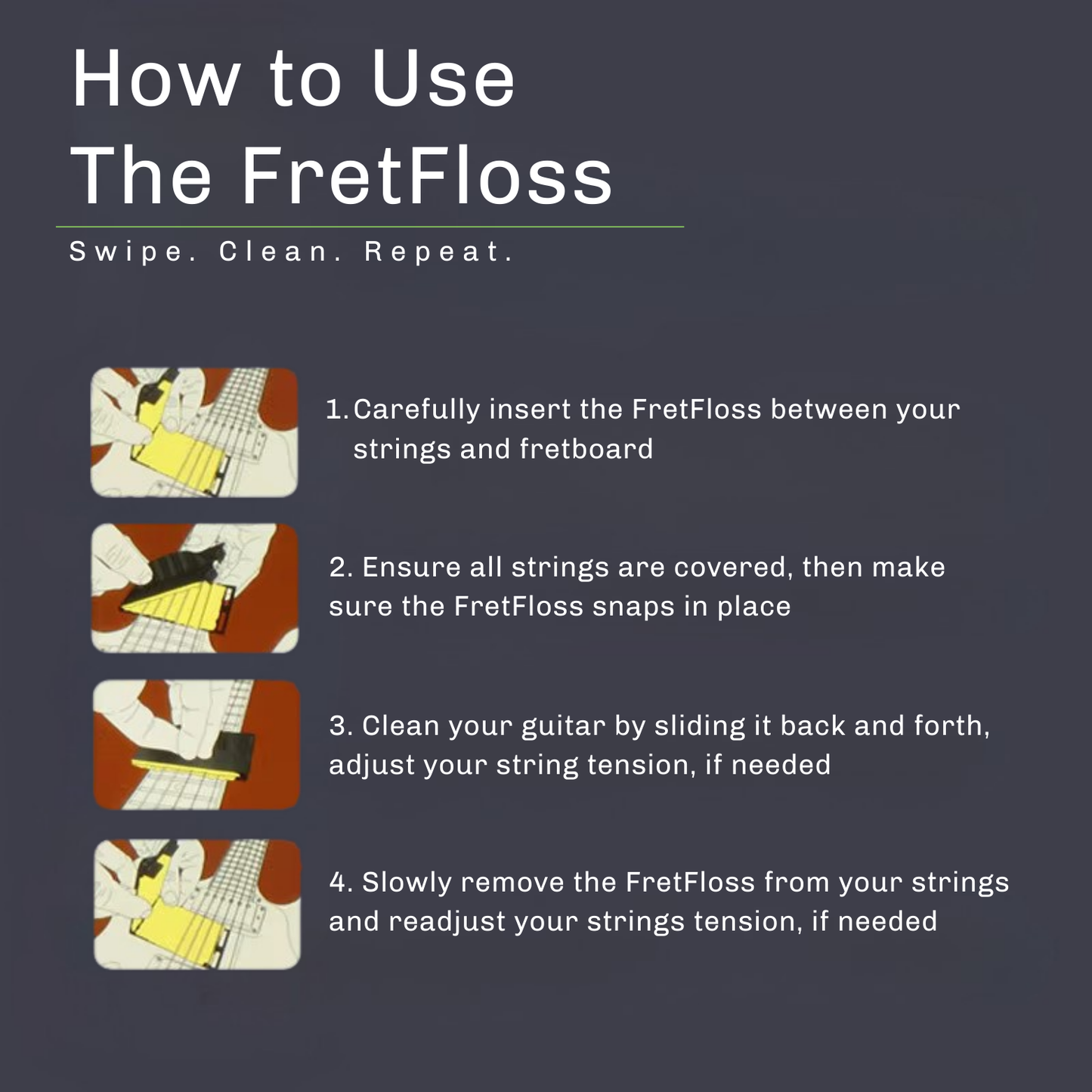 BowLift | 3-in-1 Guitar Fretboard & String Cleaning Tool