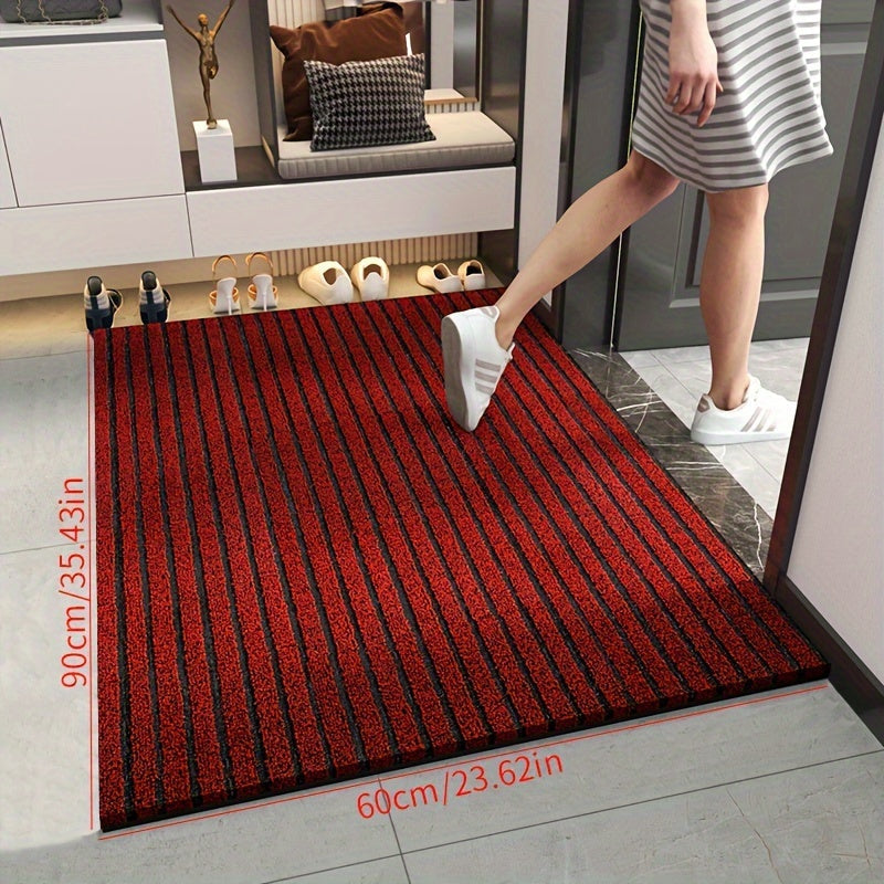 All-weather doormat – Wear-resistant striped doormat, non-slip, stain- and fade-resistant, flat mat for indoor and outdoor use