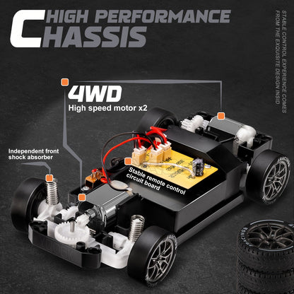 Skanto | Ultimate 1:24 RC Drift Car with LED Wheels – Rechargeable 4WD Racing Toy