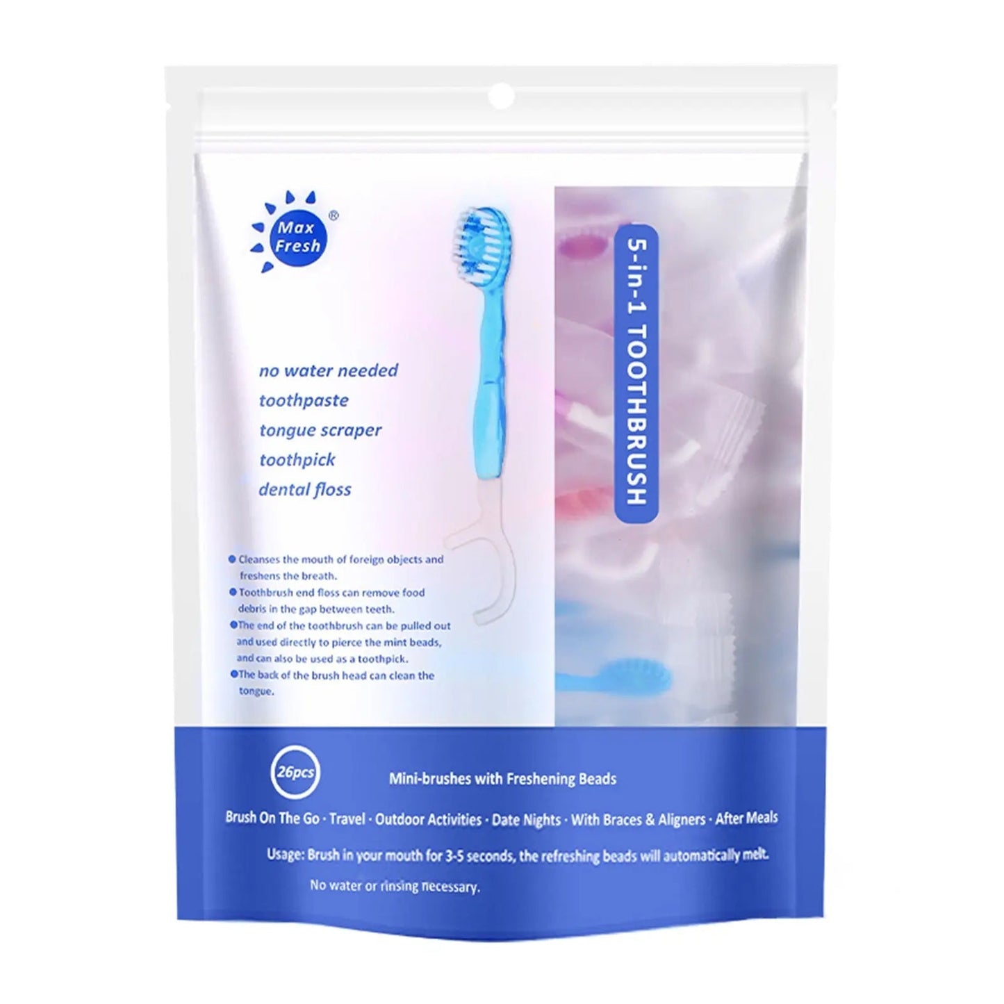 BowLift | 26 pieces 5-in-1 mini toothbrush set
