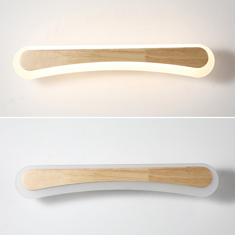 Skanto | Modern Bathroom Vanity Light Wood LED Vanity Light Equipped with Acrylic Shade