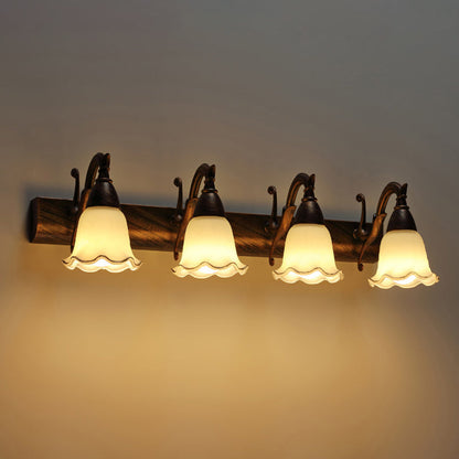 2-Light American Waterproof Bathroom Lamp above Mirror with White Glass Shade | Karnz