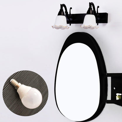 2-Light American Waterproof Bathroom Lamp above Mirror with White Glass Shade | Karnz
