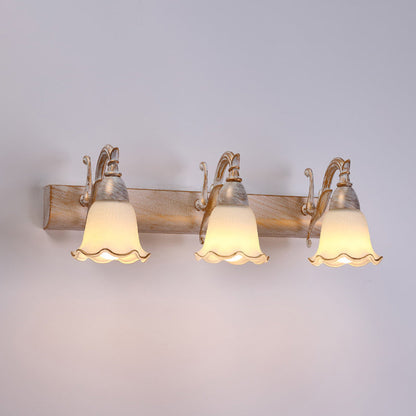 2-Light American Waterproof Bathroom Lamp above Mirror with White Glass Shade | Karnz